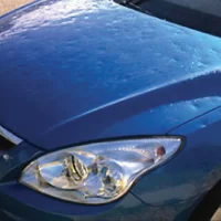A car damaged by hail