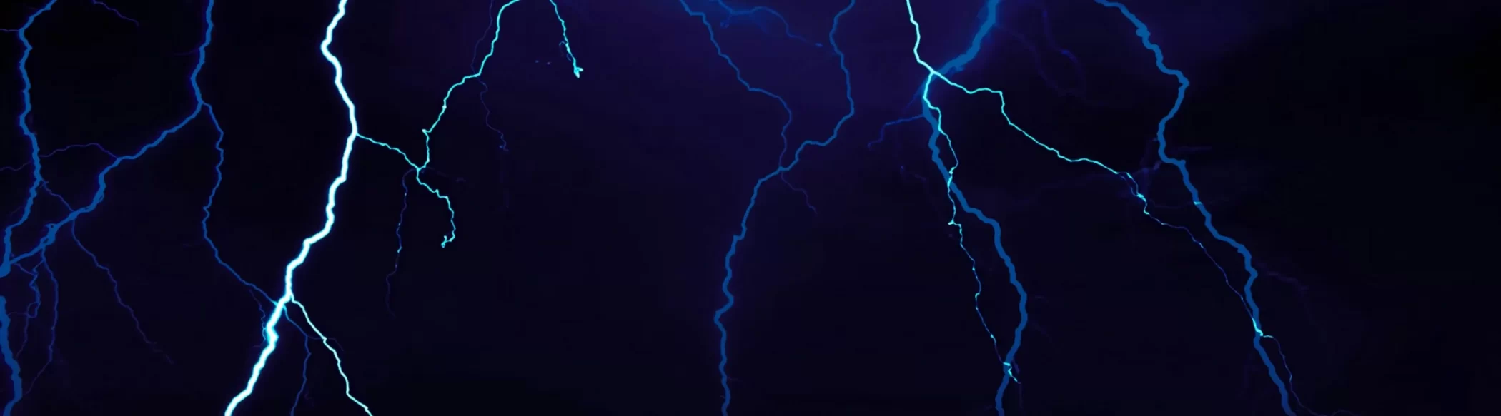 Lightning bolts in the night sky