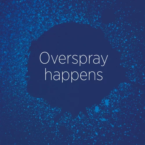Illustration with the title: Overspray Happens